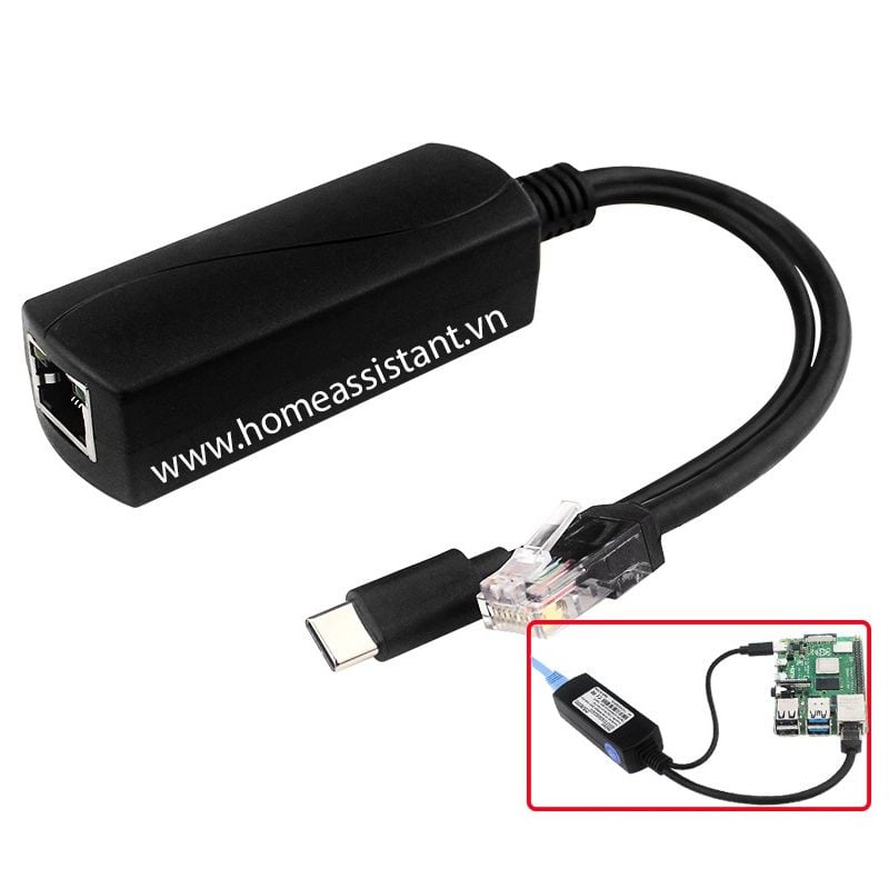 Bộ Đổi Nguồn POE LAN USB Type C 3A POE01 (Hỗ trợ Raspberry Pi 4)