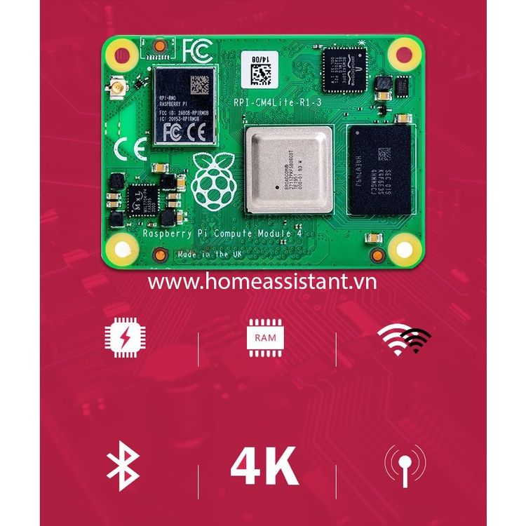 Bo Mạch Máy Tính Raspberry Pi CM4 2G Compute Module 4 (Hỗ trợ Home Assistant) tìm hiểu thêm!