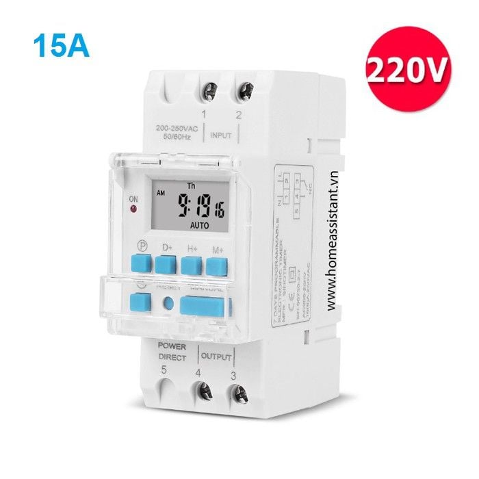Công Tắc Hẹn Giờ Điện Tử 15A Thay Pin Dễ Dàng TM9 (THC15A)