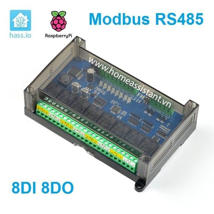 Công Tắc Điều Khiển Bật Tắt IO 8 Cổng Modbus RS485 RS232 BMS8 (Hỗ Trợ HomeAssistant) Hass PLC