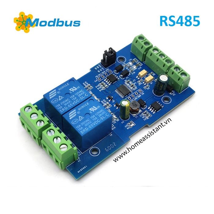 Bo Mạch Module Relay Công Tắc IO 2 Cổng TTL Modbus RS485 BMS2 (Hỗ trợ HomeAssistant)