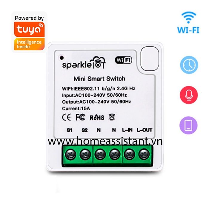 Module Công Tắc Wifi Tuya 16A Hỗ Trợ Công Tắc Cơ MC16 (Smart Life)