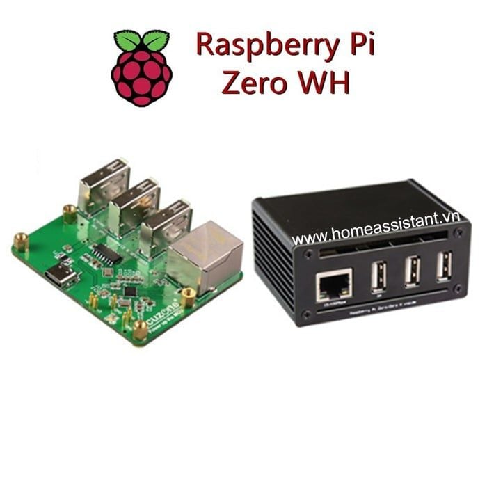 Vỏ Case Nhôm Mở Rộng USB Hub Ethernet Cho Raspberry Pi Zero 2 HRP1