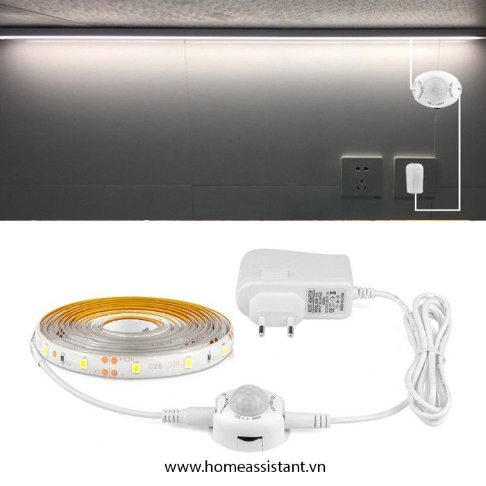 Bộ Đèn Led Dây Dài 3M 12V Cảm Ứng Hồng Ngoại Tủ PIR DT04