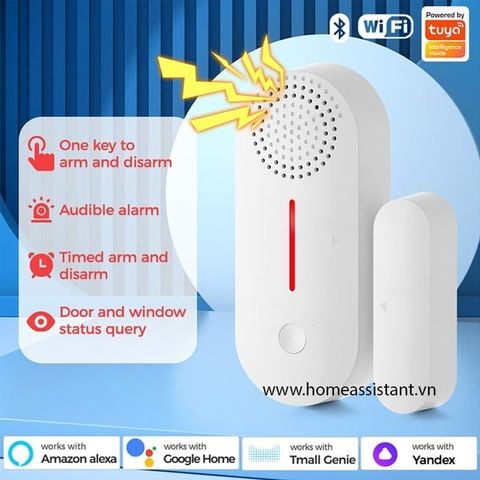  Cảm Biến Má Từ Mở Cửa Wifi Tuya Có Loa Chống Trộm WD07 (Smart Life) 