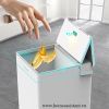 Thùng Rác Cảm Ứng Tiệm Cận Đá Chân Đóng Mở Lắp 12L Tích Hợp Đèn Thông Minh TR12
