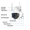 Camera Wifi Tuya Ngoài Trời 1080P Tích Hợp Đèn Pha Nhìn Đêm TY03 (Smart Life)