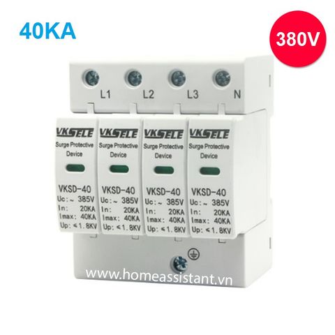  Thiết Bị Chống Sét Lan Truyền Bảo Vệ Thiết Bị Điện AC 3 Pha 4P 40kA SD40-4P 