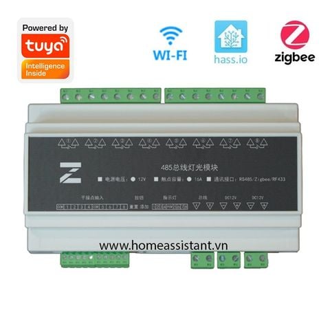  Công Tắc Wifi Zigbee Tuya RS485 Modbus 8 Cổng Lắp Tủ Điện JY08 (Hỗ trợ Home Assistant) 