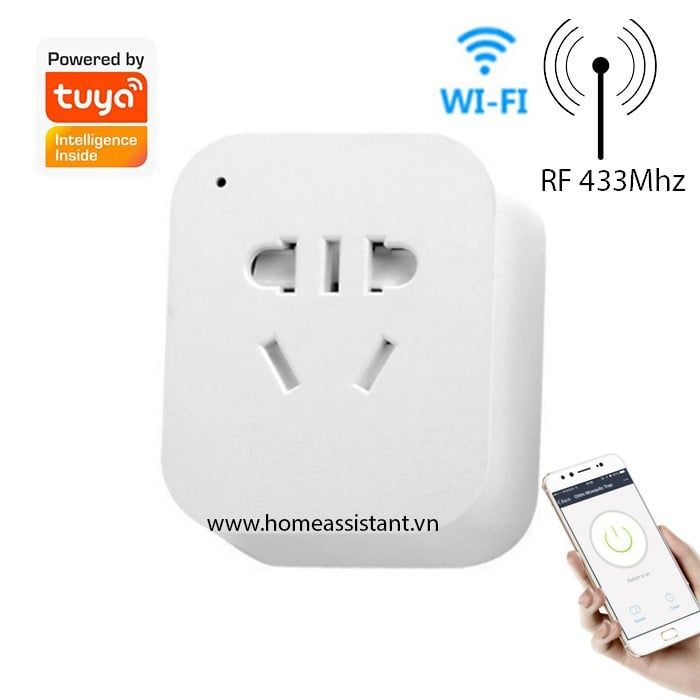 Ổ Cắm Wifi Và RF 10A Tuya OC02 (Smart Life)