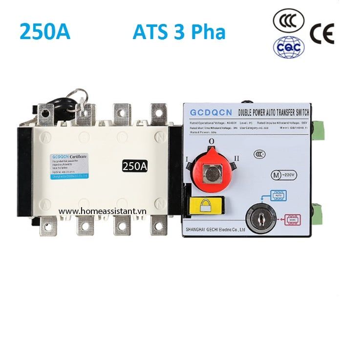 Cầu Dao Đổi Nguồn Tự Động ATS 3 Pha 250A ATS02-250