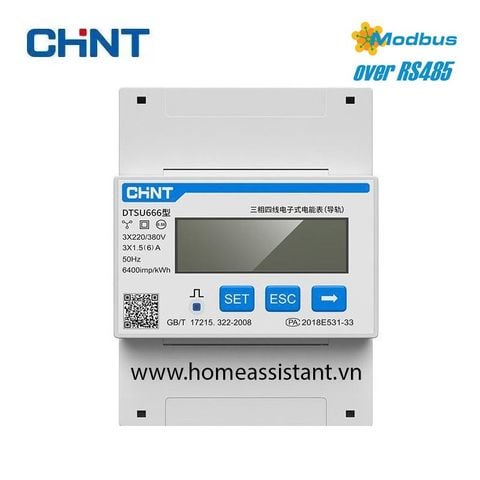 Công tơ điện tử RS485 Modbus CHINT đồng hồ đo điện 2 chiều 3 pha DTSU666 tìm hiểu thêm!