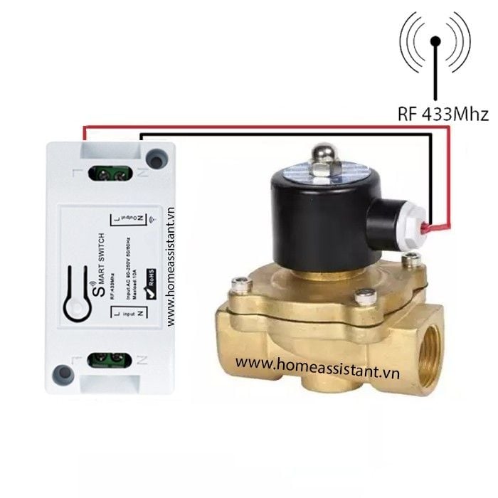 Van Điện Từ Điều Khiển Từ Xa Sóng RF 433Mhz Phi 21 27 34 RVDT