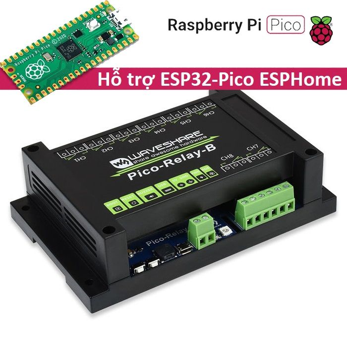 Bo mạch công tắc 8 Cổng Cho Raspberry Pi Pico-Relay-B (Hỗ trợ Home Assistant)