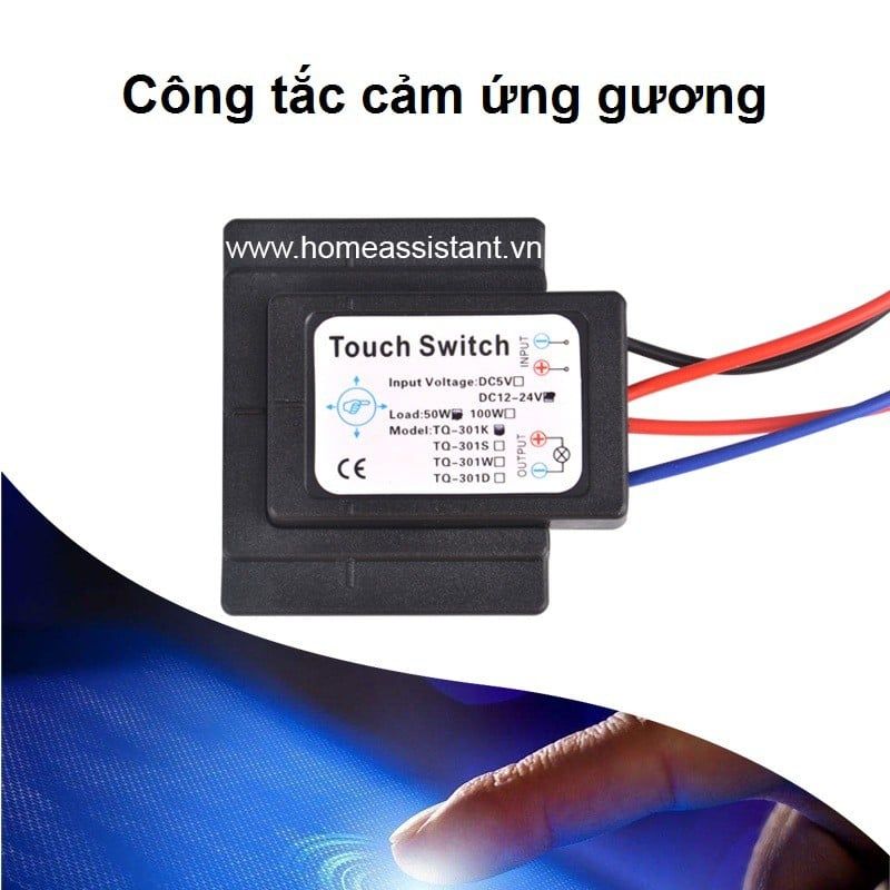 Công Tắc Gương Cảm Ứng Điện Dung Đèn Gương Kính 12V TQ01