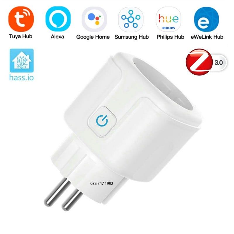 Ổ Cắm Zigbee 3.0 Tuya 16A XH-02 (Hỗ trợ HomeAssistant) Zigbee2MQTT ZHA Hass