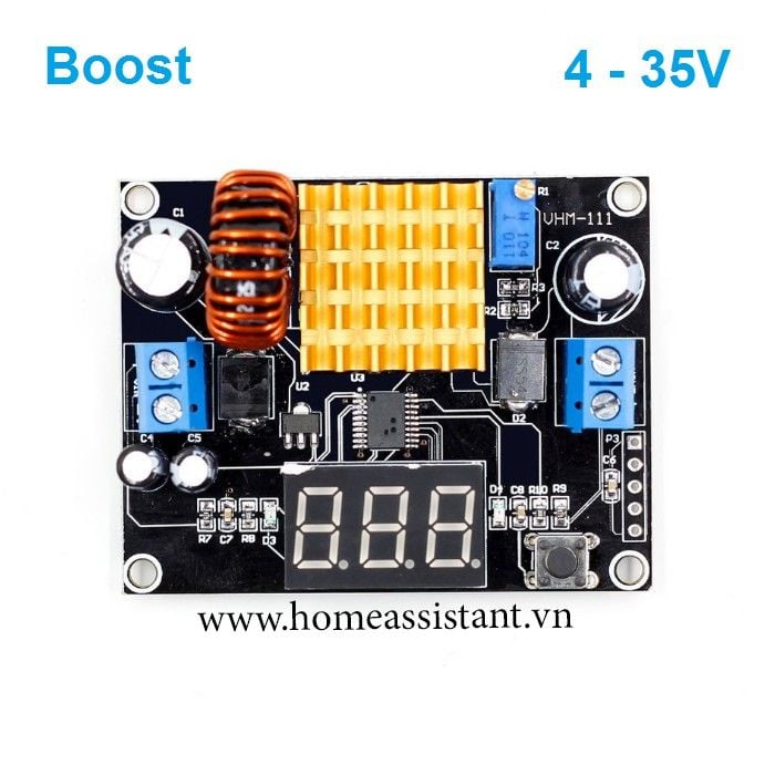 Bo Mạch Nguồn Tăng Áp DC 5A Boost Có Hiển Thị VHM-111