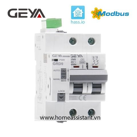  Aptomat Cầu Dao Bảo Vệ Tự Động Modbus RS485 Geya GRD9-S (Hỗ trợ Home Assistant) Hass PLC 