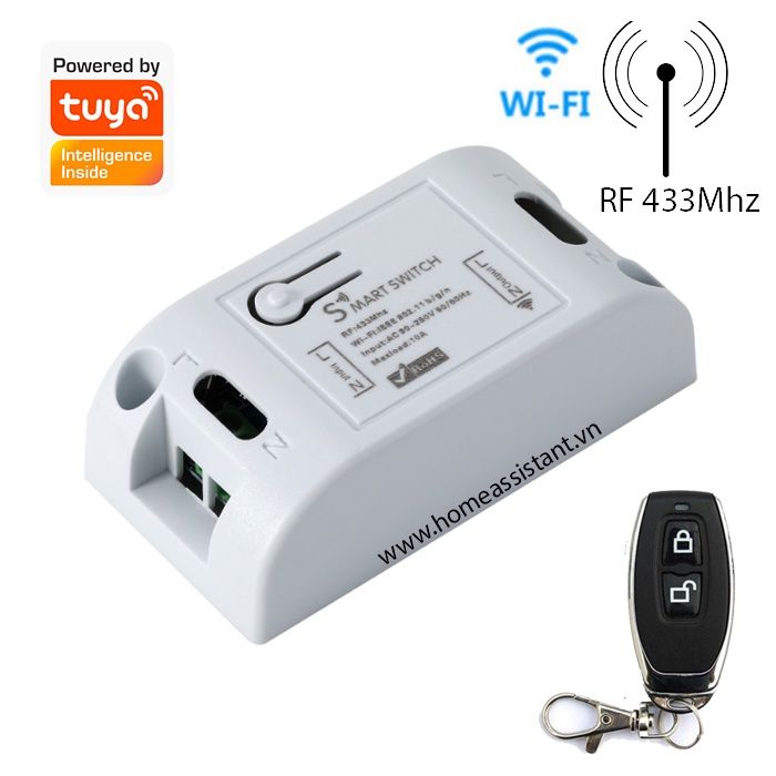 Công Tắc Điều Khiển Từ Xa Wifi Và RF Tuya 10A SW01 (Smart Life)