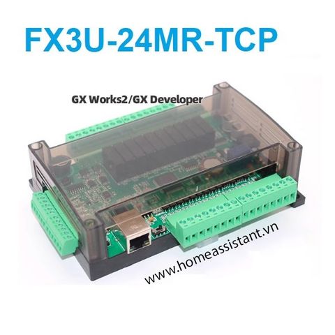  Board PLC Ethernet Modbus TCP/IP RS485 Mitsubishi FX3U-24MR-TCP 