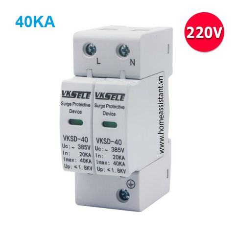  Thiết Bị Chống Sét Lan Truyền Bảo Vệ Thiết Bị Điện AC 1 Pha 2P 40kA SD40-2P 
