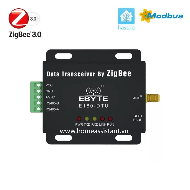 Bộ Router Zigbee To RS485 Modbus Ebyte E180-DTU (Hỗ trợ HomeAssistant) kích sóng Zigbee2MQTT, ZHA