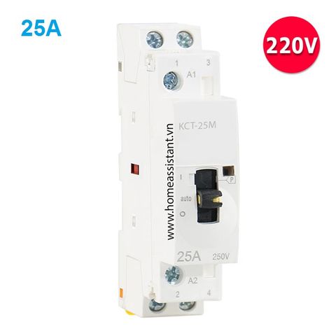  Khởi Động Từ 1 Pha 2P 25A Hỗ Trợ Công Tắc Tay KCT-25M (Contactor) 
