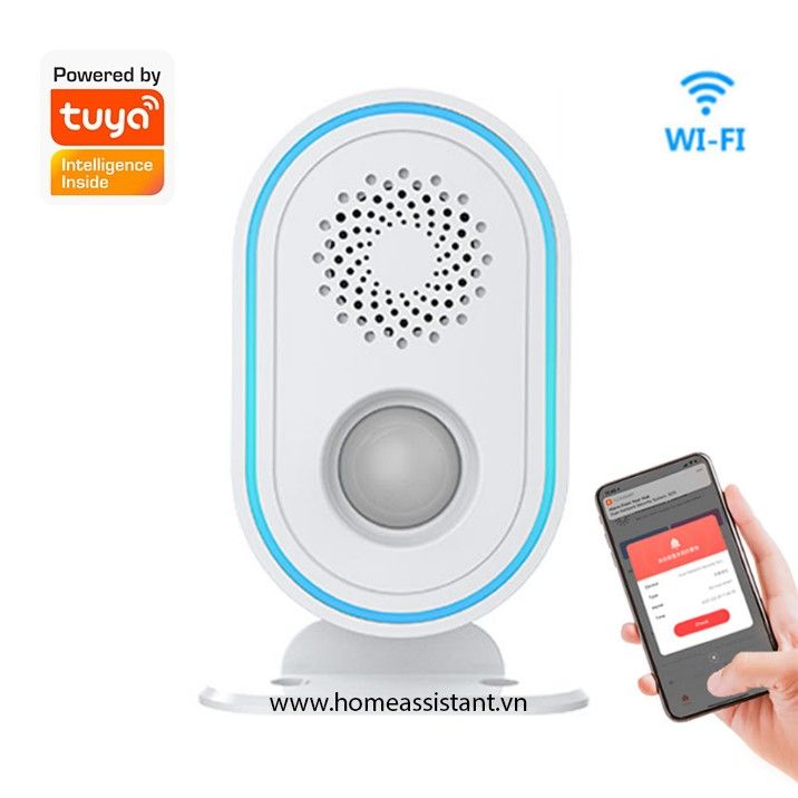 Chuông Báo Khách Kiêm Trung Tâm Báo Trộm Wifi Tuya BK01 (Smart Life)