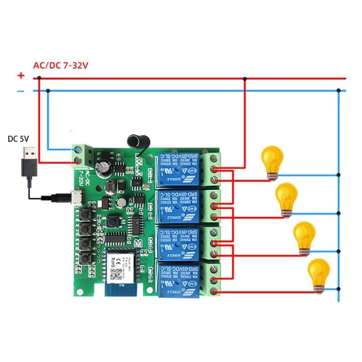 Bo Mạch Công Tắc 4 Cổng Cửa Cuốn 5V - 32V Wifi Zigbee Và RF Tuya ZJY04 (Hỗ trợ Home Assistant) tìm hiểu thêm!