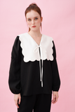  Petal Neckline Blouse 