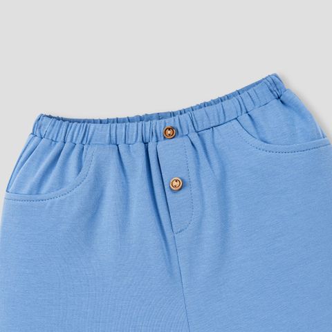  Bộ cộc tay áo kẻ xanh phối quần xanh da trời 