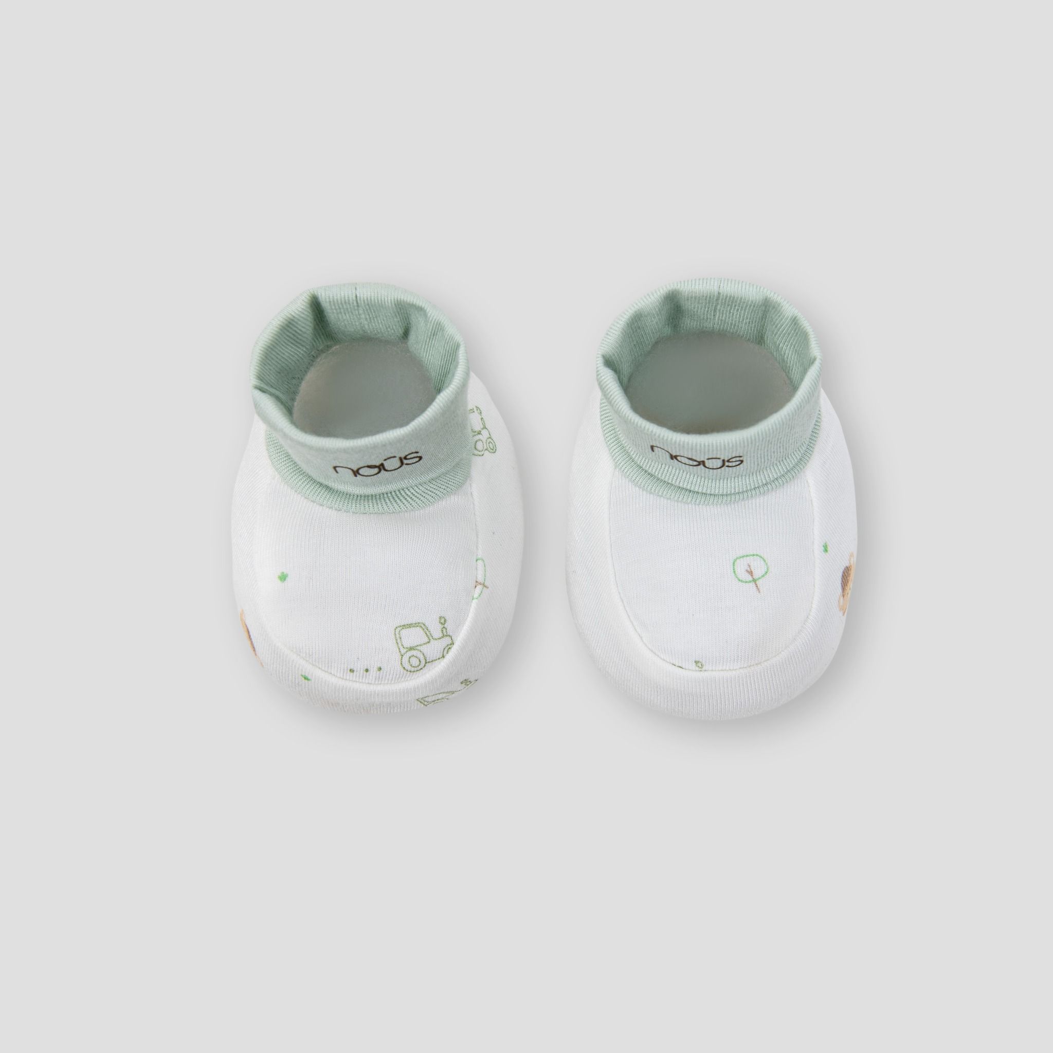  Set BTBC trắng họa tiết gấu nâu NB 
