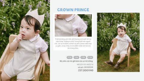  Bộ yếm cộc kẻ ghi kèm áo sơ mi trắng 