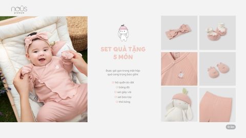  Set quà tặng 5 món màu hồng 0M 