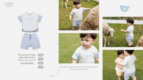  Bộ cộc tay ÁO TRẮNG QUẦN XANH 