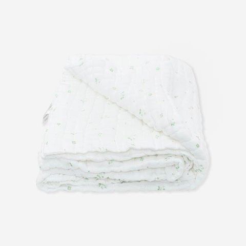  Khăn đa năng màu trắng họa tiết hoa xanh 