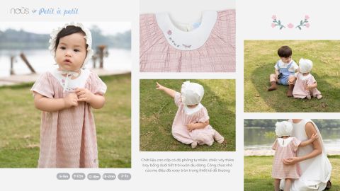  Váy dài màu tím hồng thêu trang trí 