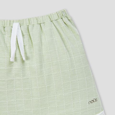  Bộ cộc CÀI LỆCH màu trắng phối kẻ caro xanh 