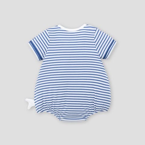  Bodysuit cộc tay kẻ xanh navy phối trắng 