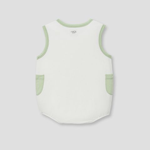  Set 2 bodysuit màu be phối xanh in họa tiết 