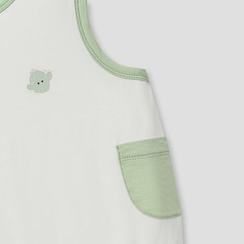  Set 2 bodysuit màu be phối xanh in họa tiết 