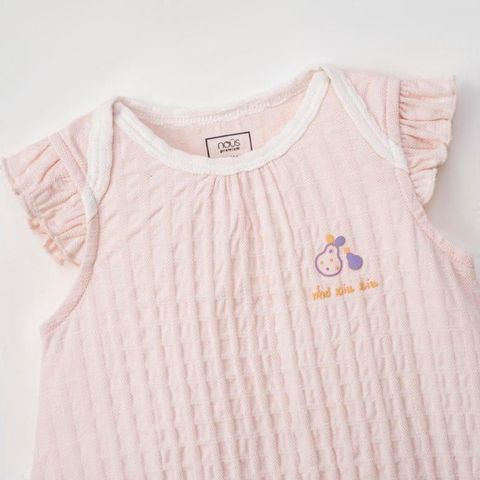  Set 2 bodysuit màu hồng phối trắng 