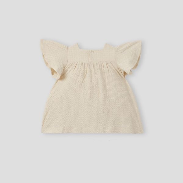  Váy dài màu be thêu trang trí 