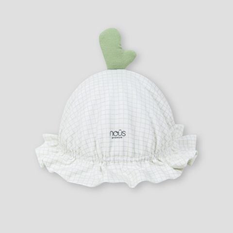  Set phụ kiện 4 món be phối kẻ caro xanh 