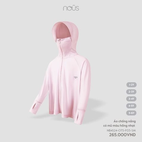  Áo chống nắng có mũ màu hồng nhạt S24 