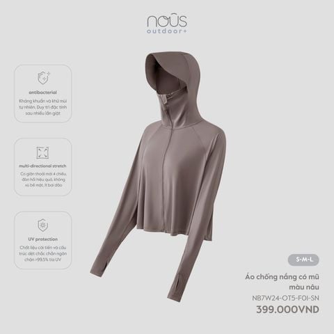  Áo chống nắng có mũ màu nâu 