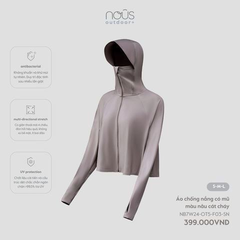  Áo chống nắng có mũ màu nâu cát cháy 