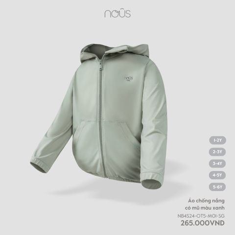  Áo chống nắng có mũ màu xanh 