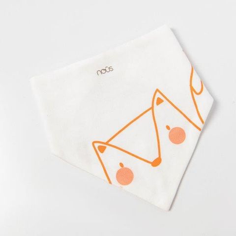  Yếm tam giác màu trắng in hình con cáo 