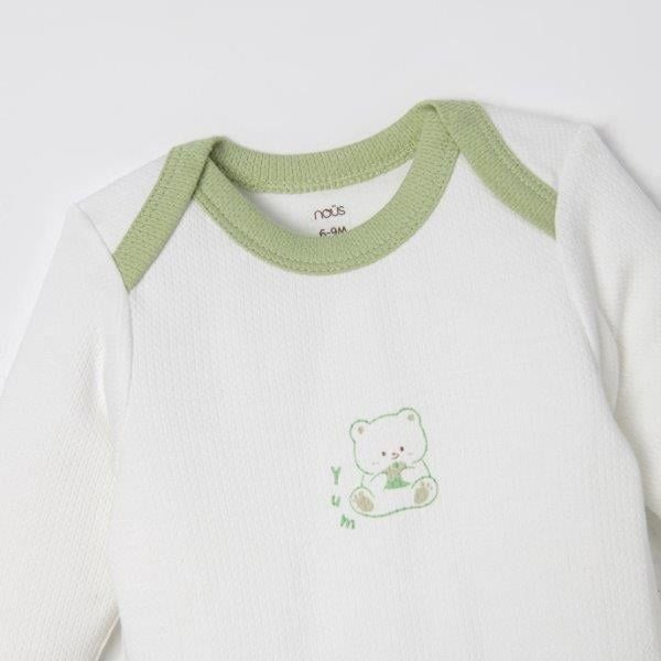 Bộ bodysuit dài màu trắng phối quần xanh 